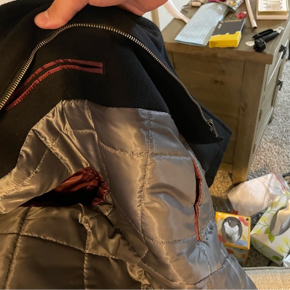 Men's Black Wool Coat - Picture 5 of 5